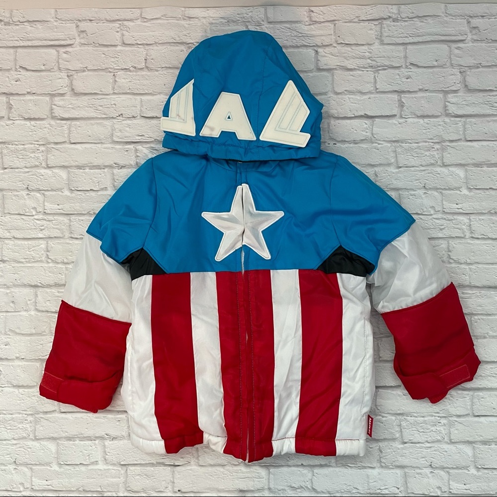 Disney Captain America Marvel Jacket Hoodie Size 2